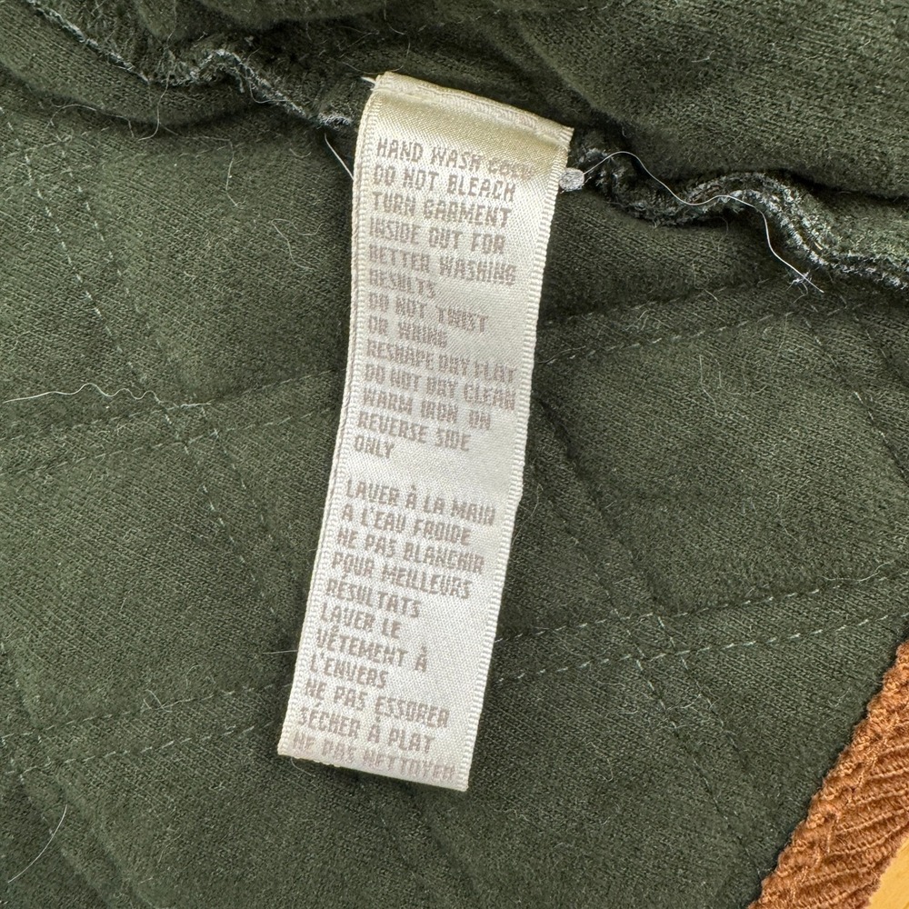 VTG! Jones New York Sport Quilted Jacket S Equestrian Belt Print Green Brown - Picture 8 of 12